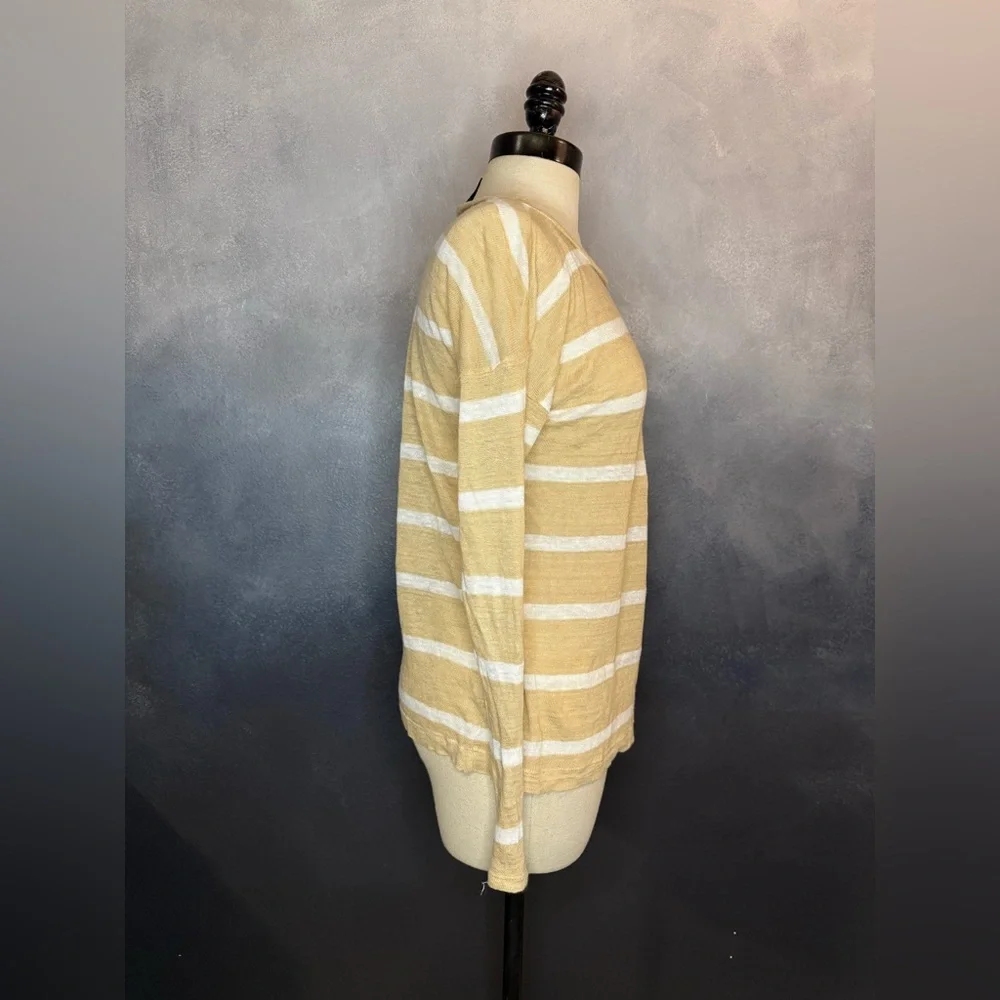 Lauren Ralph Lauren Striped Long Sleeve Top 100% Linen - Picture 3 of 9